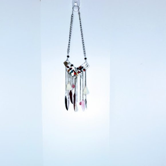 #J30 Silver Fashion Necklace with Feathers - Picture 6 of 6